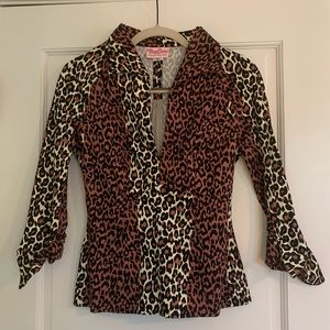 Pinup Couture Leopard Top Size Medium